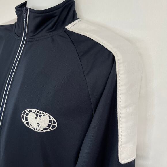 Wu Tang Embroidered Track Jacket Men's Small Wu Wear 1995 VINTAGE Blue Flawed - Picture 2 of 10